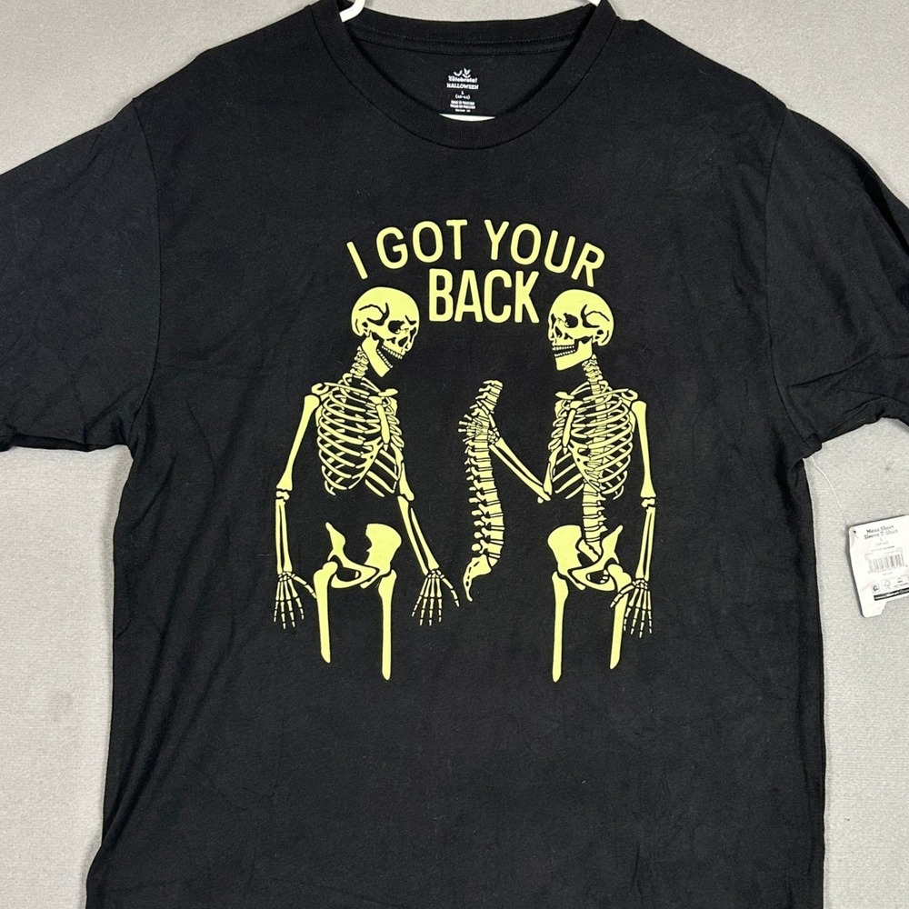 NEW Halloween T-Shirt Mens Large Black Skeleton Graphic Way To Celebrate Tee